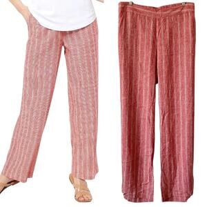BRIDGEHAMPTON ISAAC MIZRAHI NWOT Beachy Linen Blend Pull On Pants Mauve Size 3X